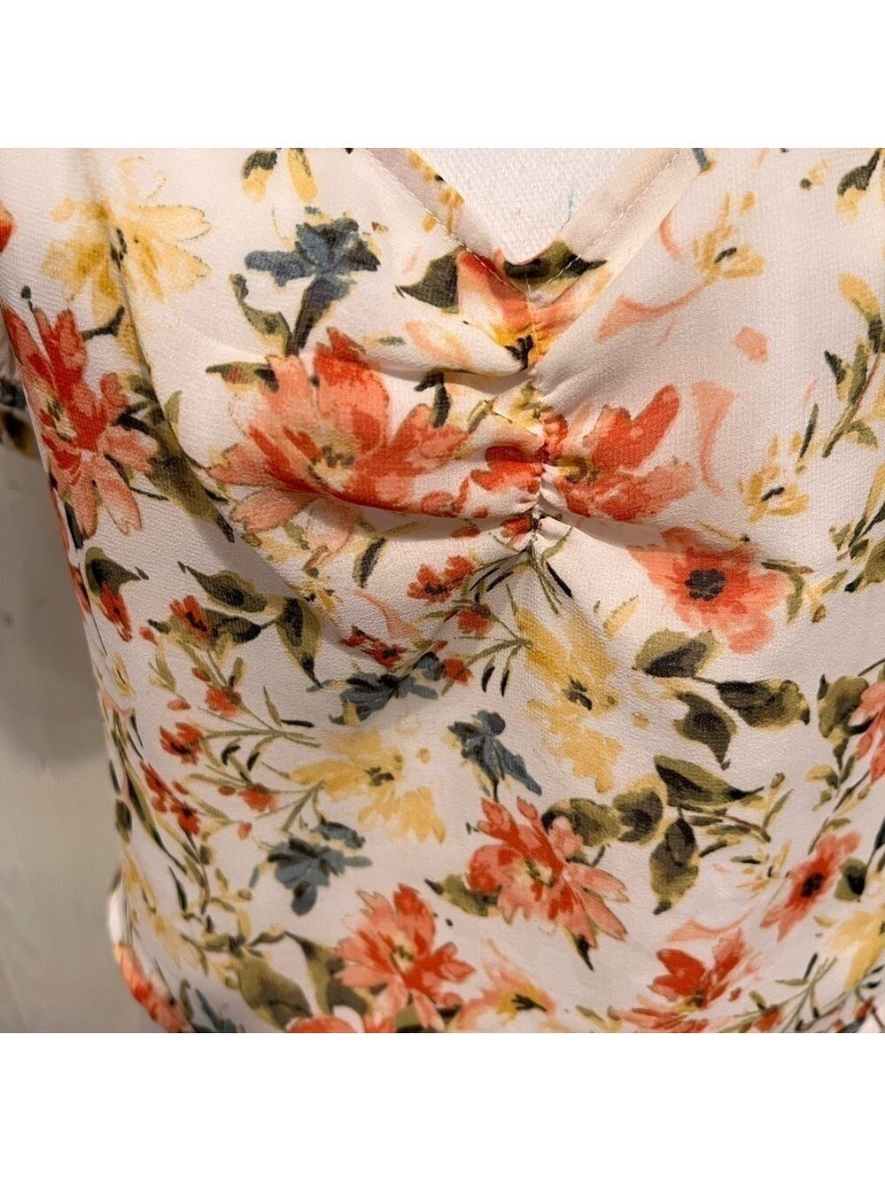 1State Floral Sweetheart Crop Blouse Large NWT - Picture 7 of 8
